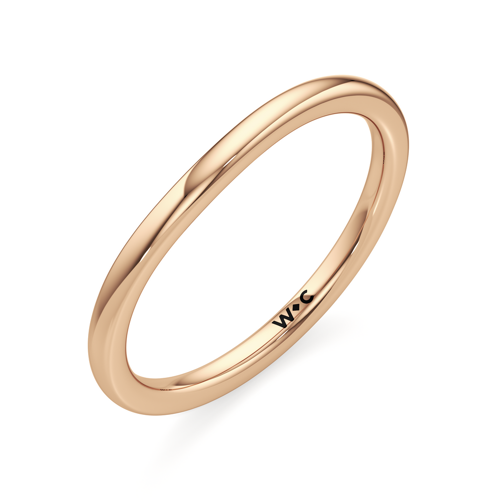 The Florence Wedding Band with 18KT Rose Gold Cut Diamond in 14KT Rose Gold view 2
