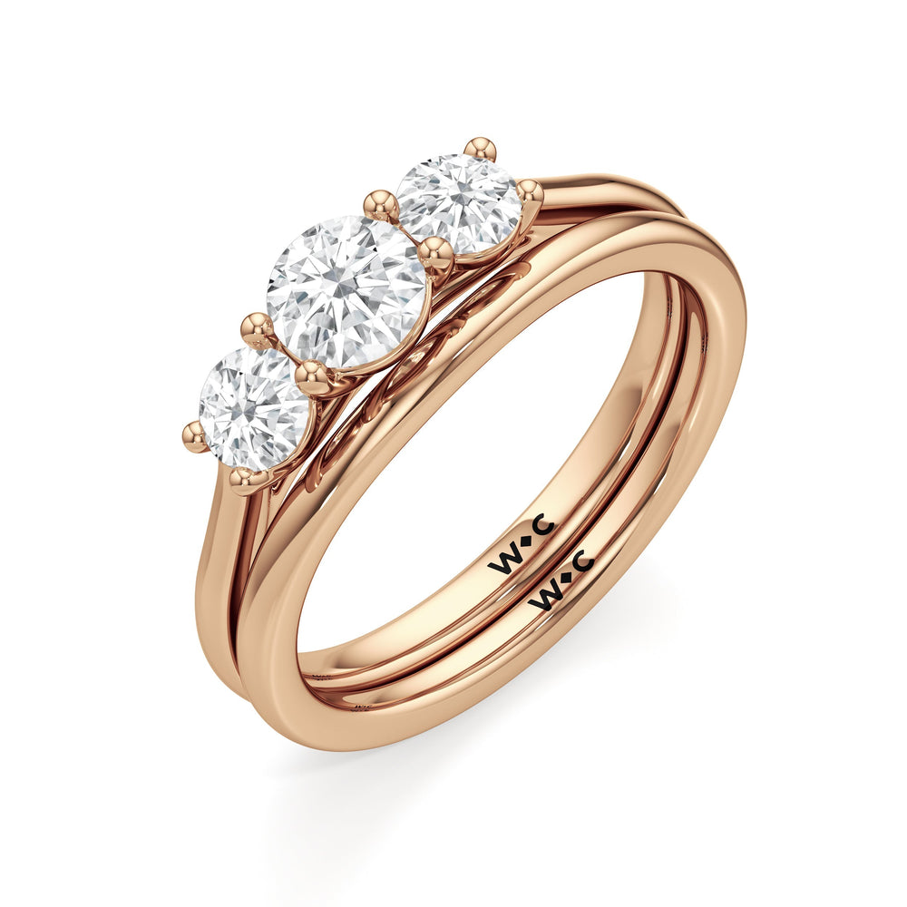 The Florence Wedding Band with 18KT Rose Gold Cut Diamond in 14KT Rose Gold view 4
