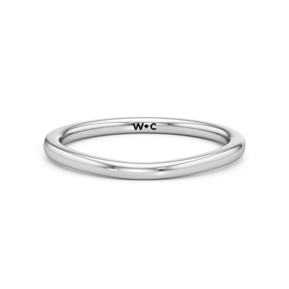The Florence Wedding Band with Platinum Cut Diamond in 14KT Platinum view 1
