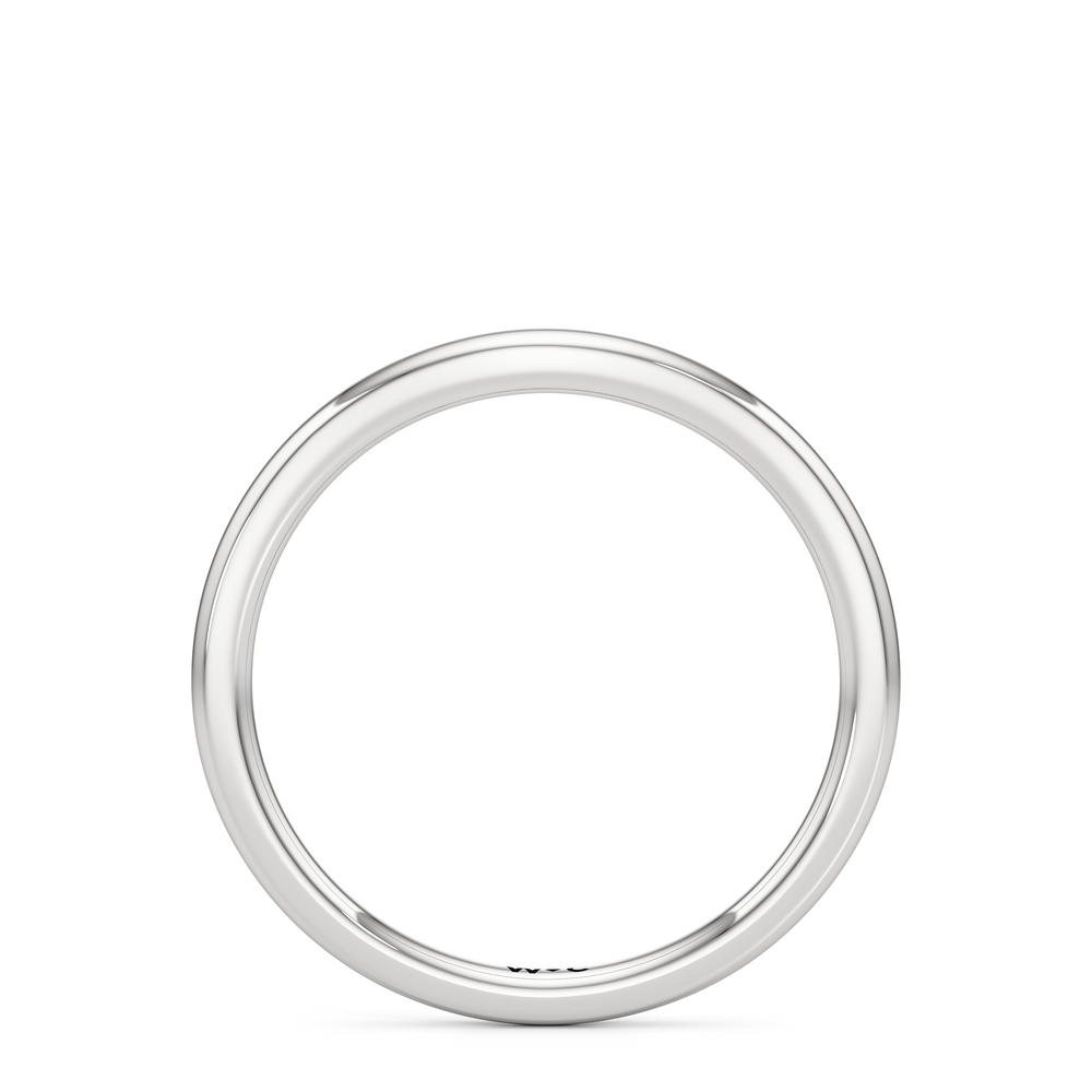 The Florence Wedding Band with Platinum Cut Diamond in 14KT Platinum view 2
