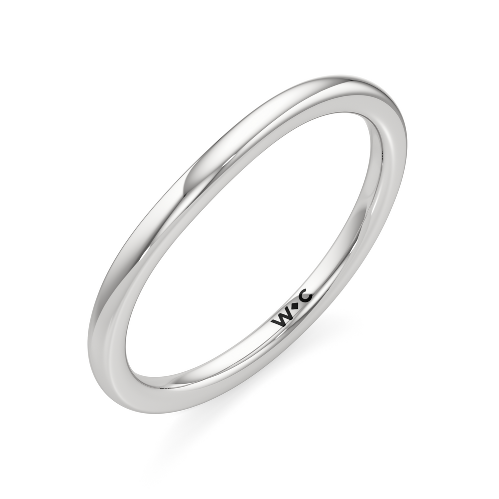 The Florence Wedding Band with Platinum Cut Diamond in 14KT Platinum view 3
