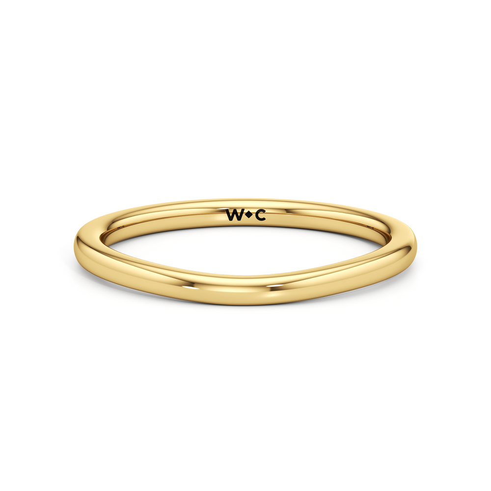 The Florence Wedding Band with 18KT Yellow Gold Cut Diamond in 14KT Yellow Gold view 1
