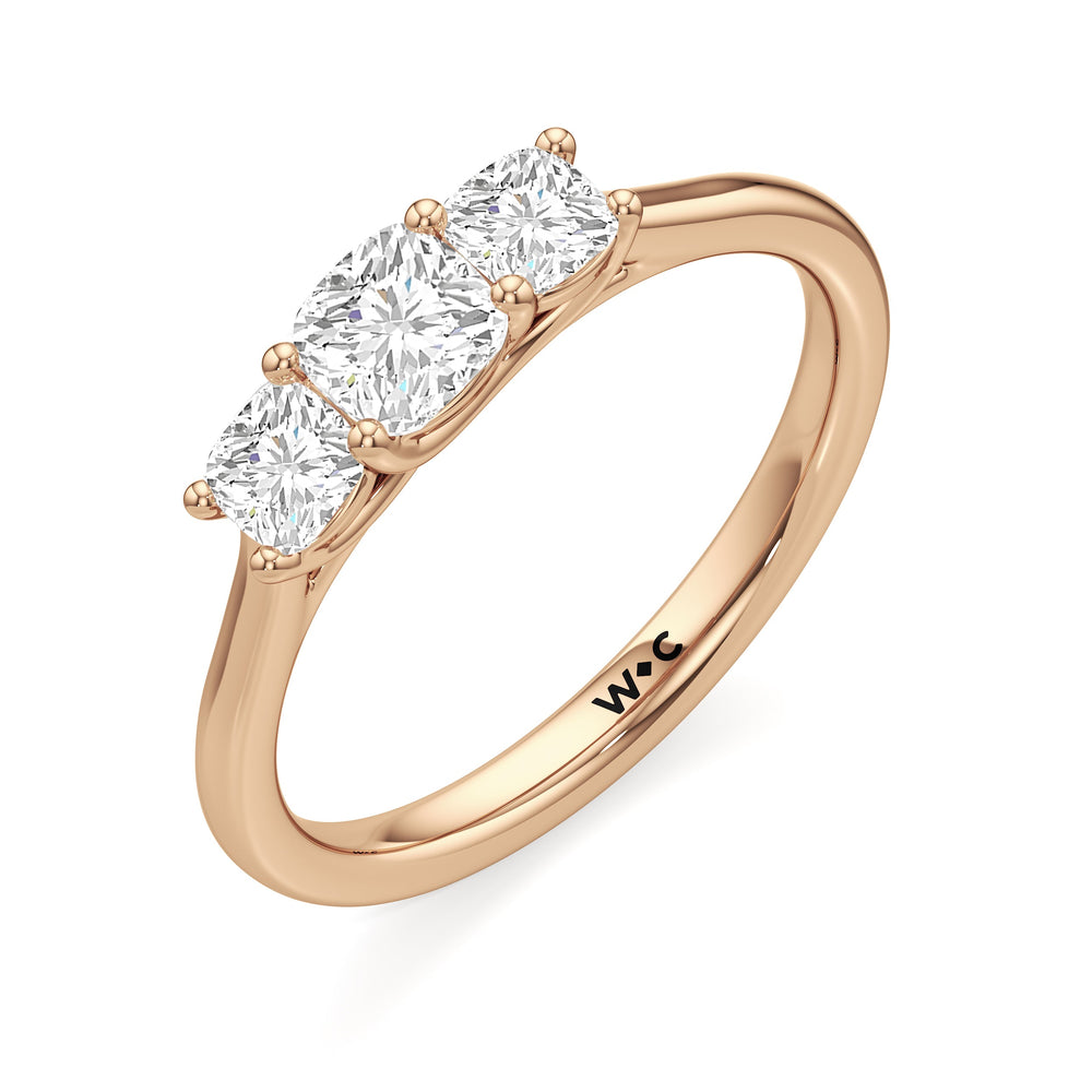 engagement-ring-1590316 with Cushion Cut Diamond in 14KT Rose Gold view 3
