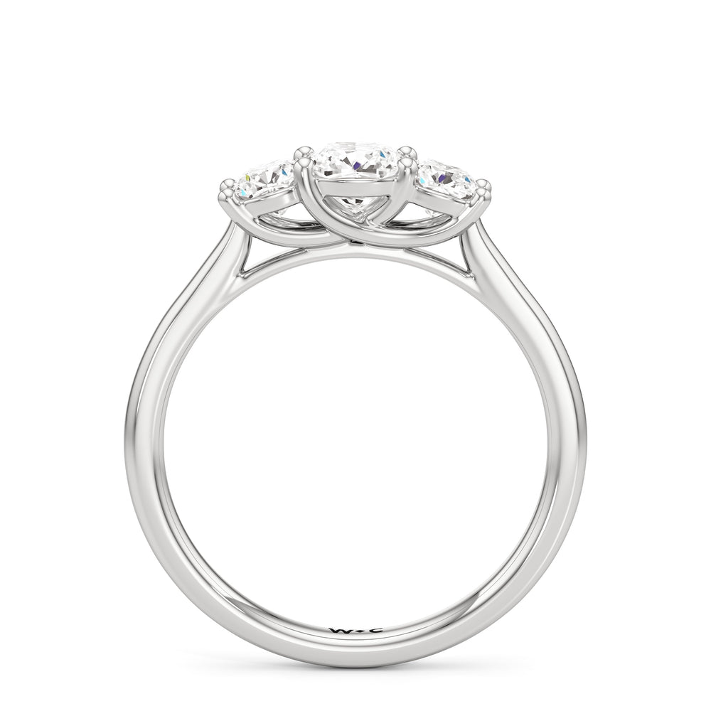 engagement-ring-1590316 with Cushion Cut Diamond in 14KT Platinum view 2
