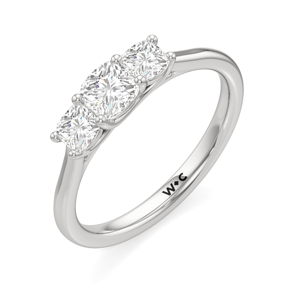 engagement-ring-1590316 with Cushion Cut Diamond in 14KT Platinum view 3
