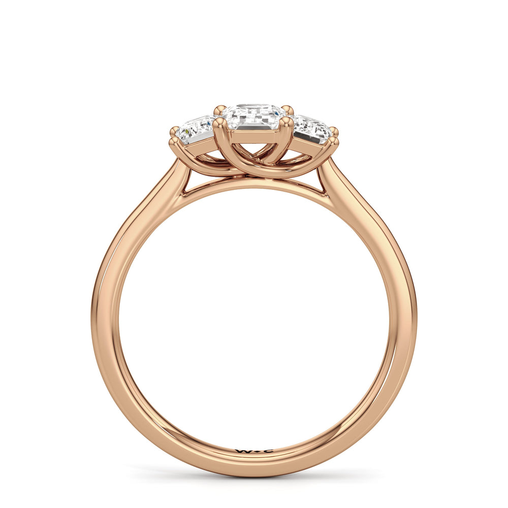 engagement-ring-1590317 with Emerald Cut Diamond in 14KT Rose Gold view 2
