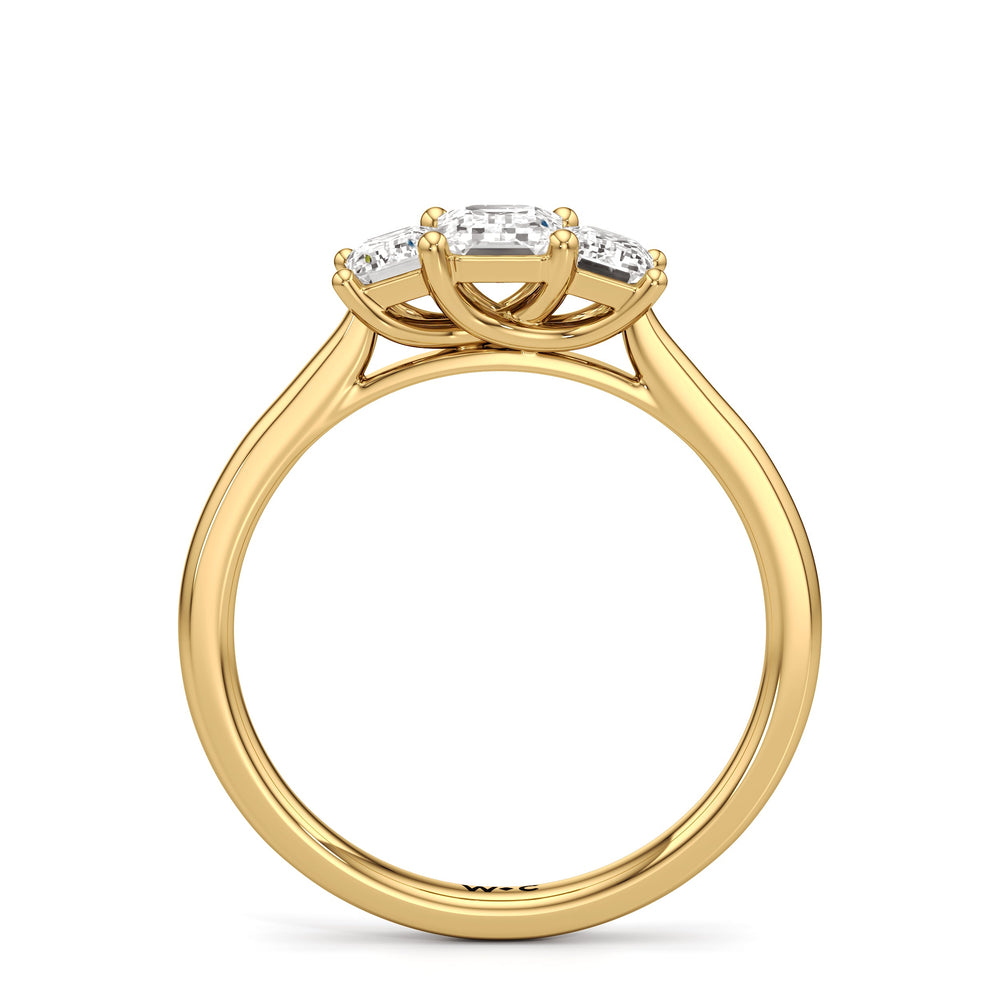 engagement-ring-1590317 with Emerald Cut Diamond in 14KT Yellow Gold view 2
