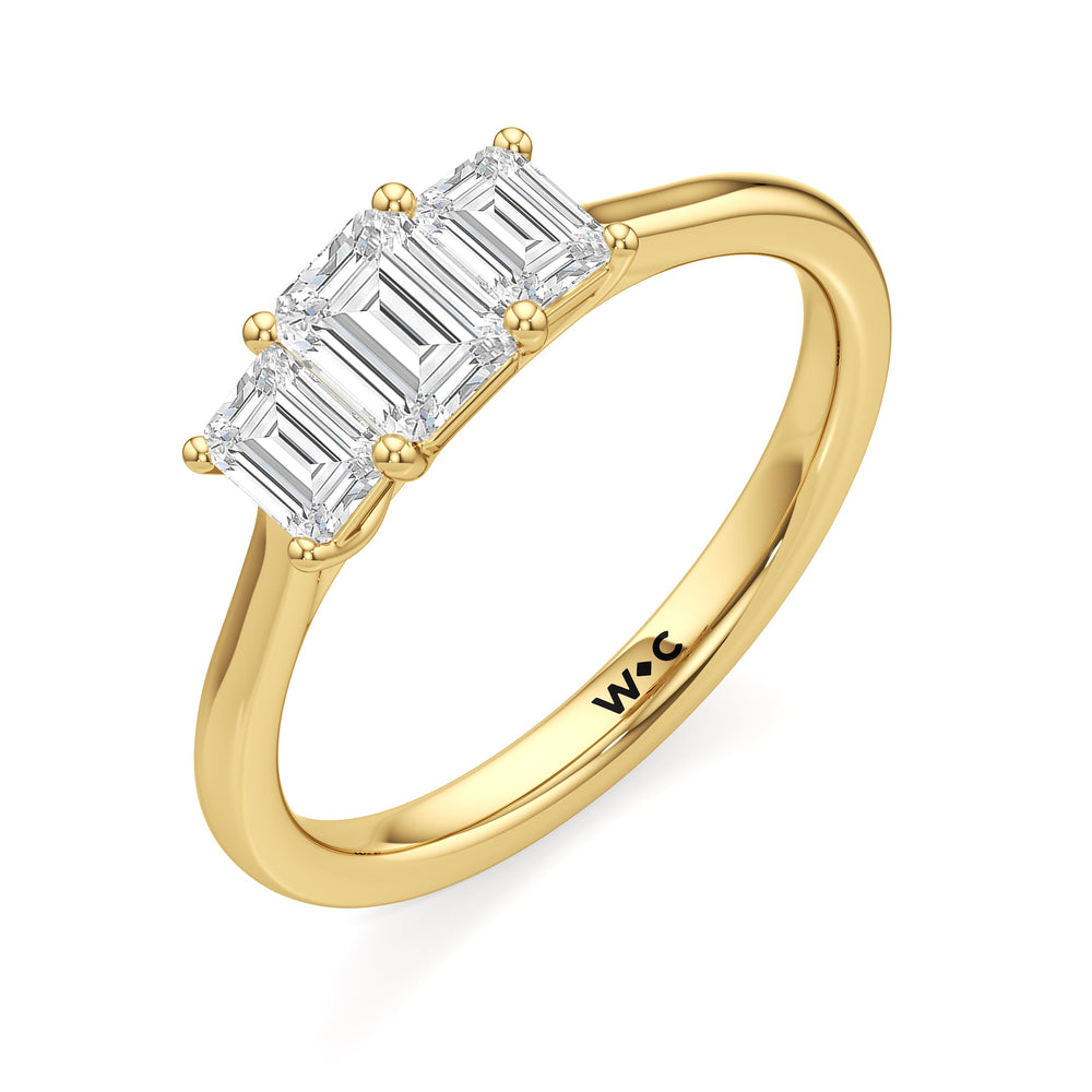 engagement-ring-1590317 with Emerald Cut Diamond in 14KT Yellow Gold view 3
