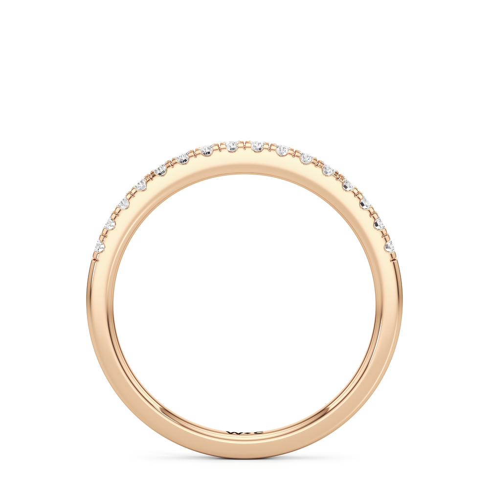 The Violet Diamond Wedding Band with 18KT Rose Gold Cut Diamond in 14KT Rose Gold view 2
