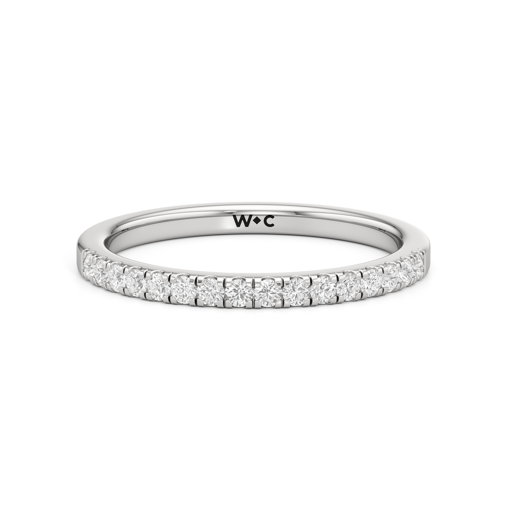 The Violet Diamond Wedding Band with Platinum Cut Diamond in 14KT Platinum view 1
