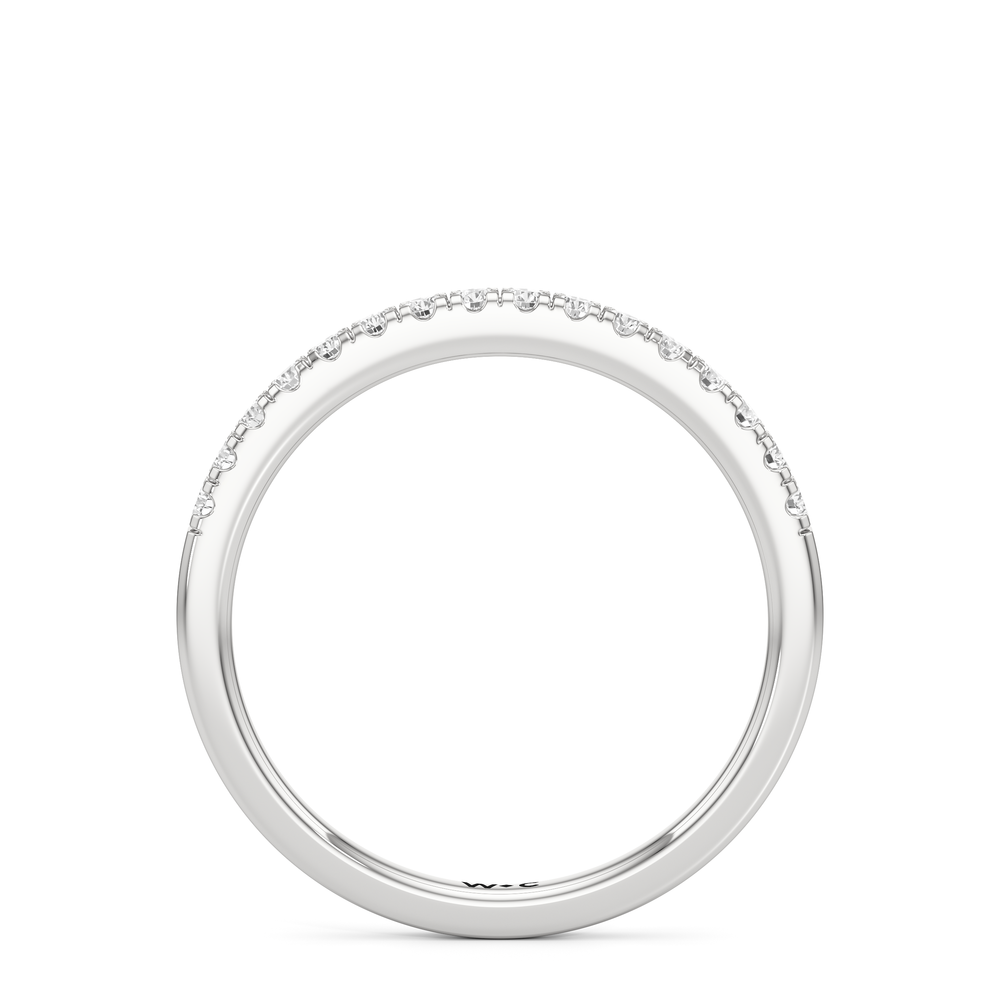 The Violet Diamond Wedding Band with Platinum Cut Diamond in 14KT Platinum view 2
