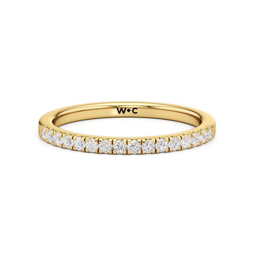 The Violet Diamond Wedding Band with 18KT Yellow Gold Cut Diamond in 14KT Yellow Gold view 1
