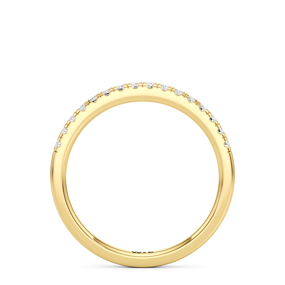 The Violet Diamond Wedding Band with 18KT Yellow Gold Cut Diamond in 14KT Yellow Gold view 2
