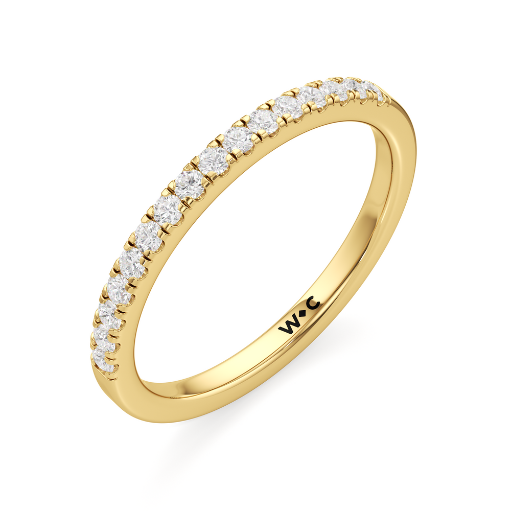 The Violet Diamond Wedding Band with 18KT Yellow Gold Cut Diamond in 14KT Yellow Gold view 3
