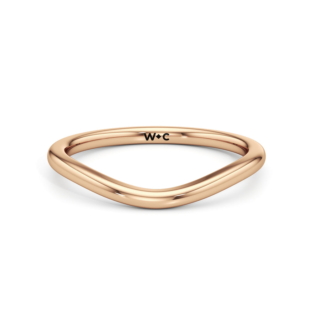 The Juliet Wedding Band with 18KT Rose Gold Cut Diamond in 14KT Rose Gold view 1
