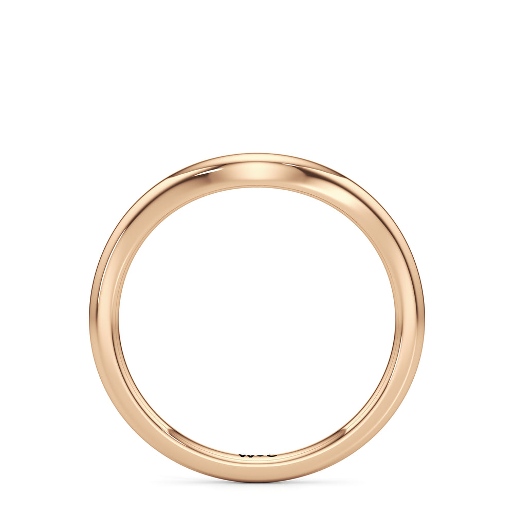 The Juliet Wedding Band with 18KT Rose Gold Cut Diamond in 14KT Rose Gold view 2
