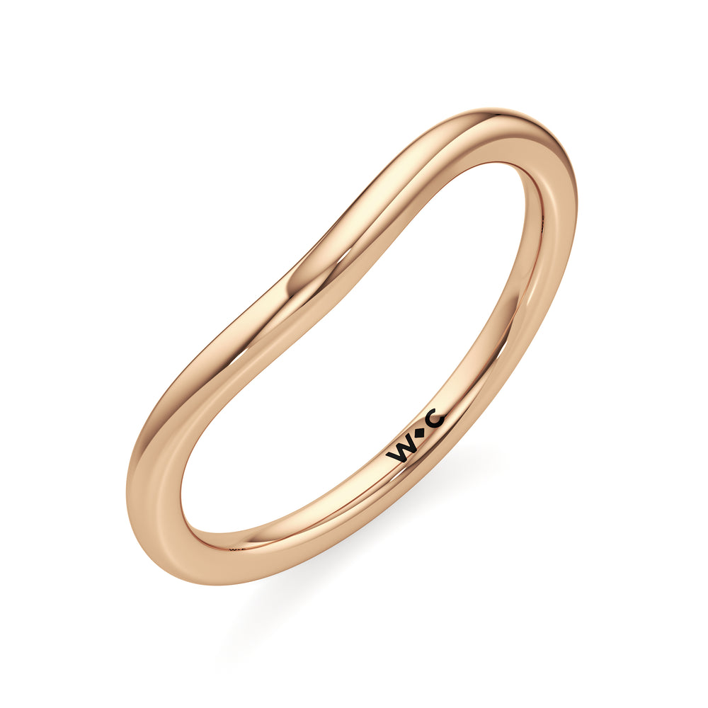 The Juliet Wedding Band with 18KT Rose Gold Cut Diamond in 14KT Rose Gold view 3
