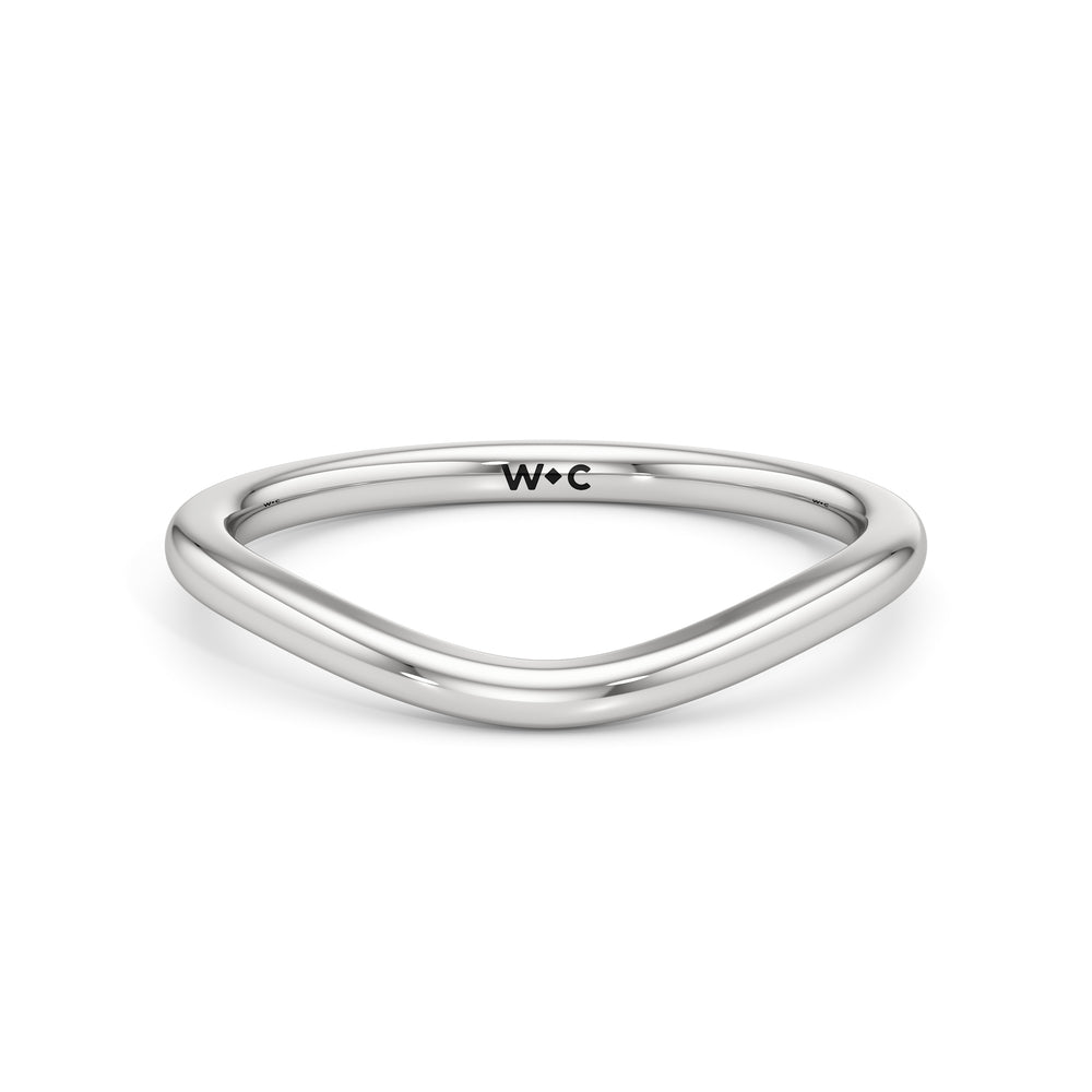 The Juliet Wedding Band with Platinum Cut Diamond in 14KT Platinum view 1
