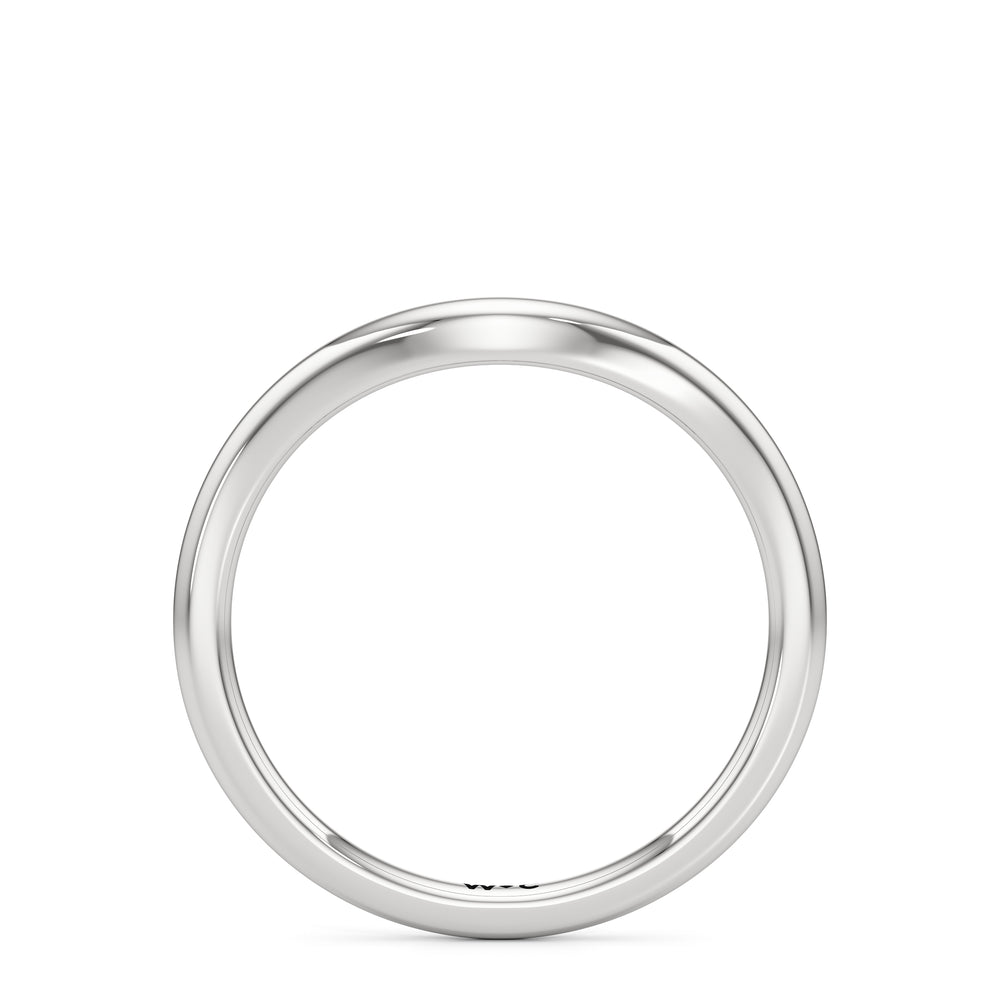 The Juliet Wedding Band with Platinum Cut Diamond in 14KT Platinum view 2
