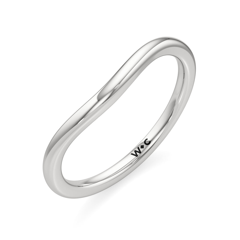 The Juliet Wedding Band with Platinum Cut Diamond in 14KT Platinum view 3
