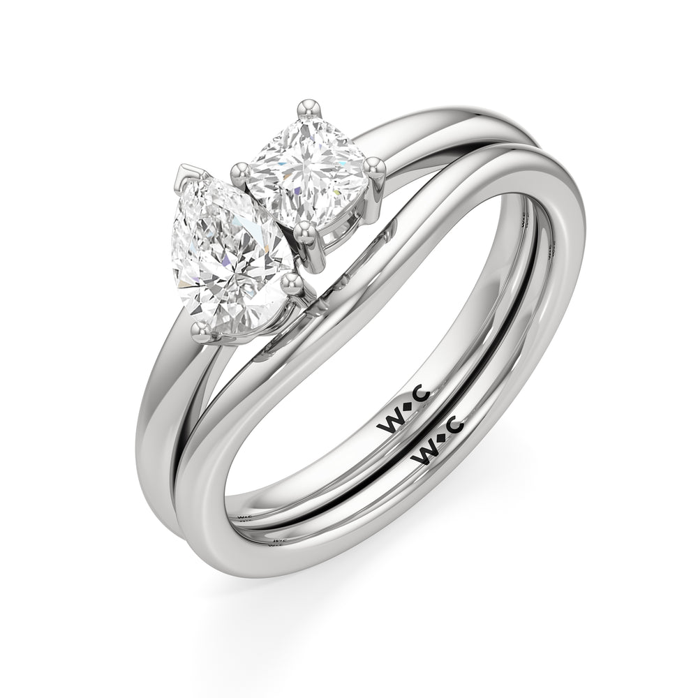 The Juliet Wedding Band with Platinum Cut Diamond in 14KT Platinum view 4
