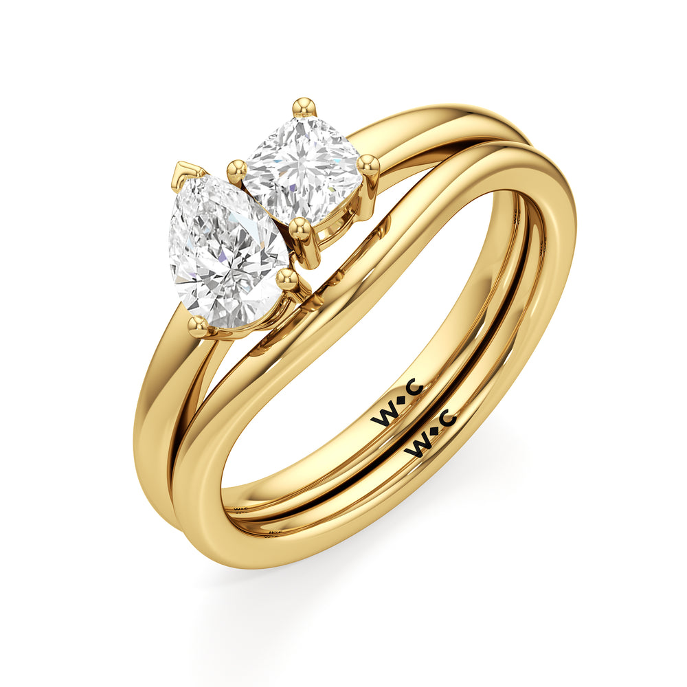 The Juliet Wedding Band with 18KT Yellow Gold Cut Diamond in 14KT Yellow Gold view 4

