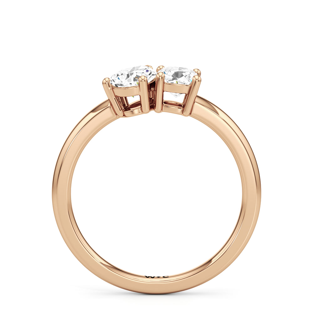 shape Cut The Juliet Engagement Ring with Lab Grown Diamond in 14KT Rose Gold view 2

