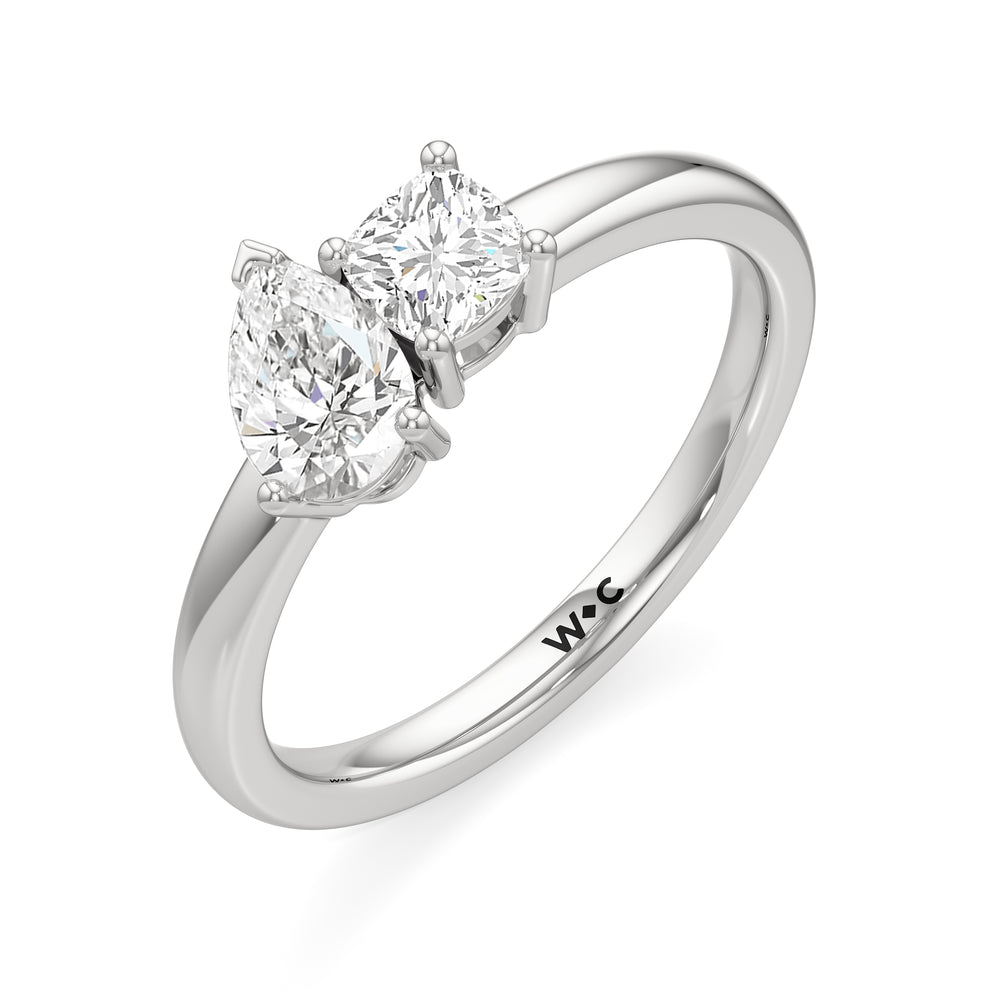 shape Cut The Juliet Engagement Ring with Lab Grown Diamond in 14KT Platinum view 3
