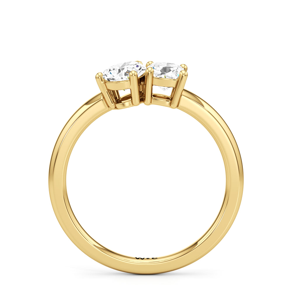 shape Cut The Juliet Engagement Ring with Lab Grown Diamond in 14KT Yellow Gold view 2
