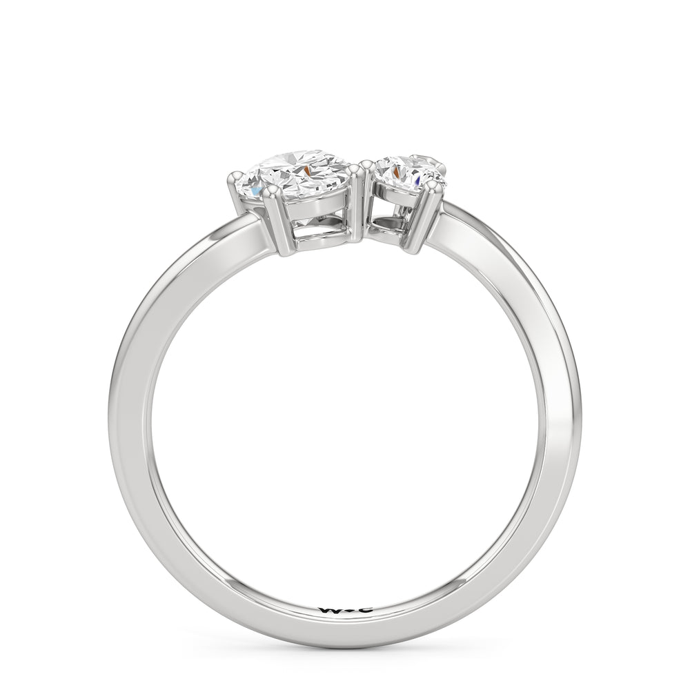 shape Cut The Lottie Engagement Ring with Lab Grown Diamond in 14KT Platinum view 2
