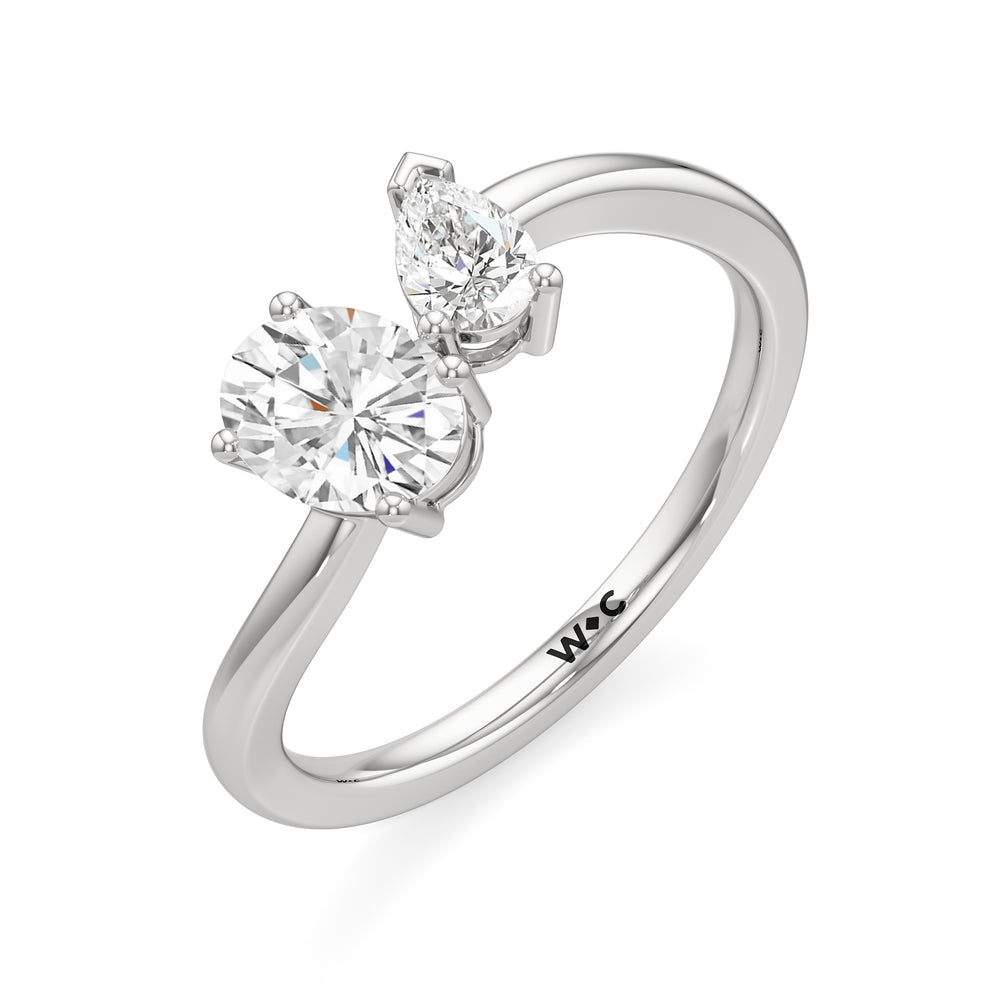 shape Cut The Lottie Engagement Ring with Lab Grown Diamond in 14KT Platinum view 3
