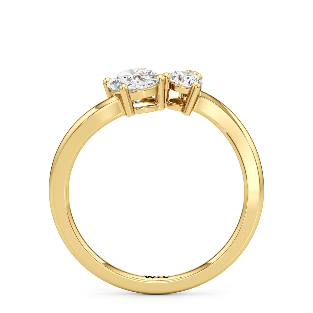 shape Cut The Lottie Engagement Ring with Lab Grown Diamond in 14KT Yellow Gold view 2

