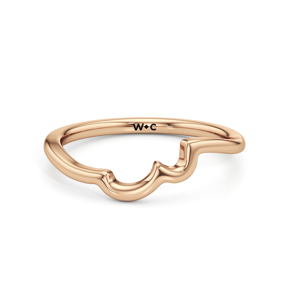 The Lottie Wedding Band with 18KT Rose Gold Cut Diamond in 14KT Rose Gold view 1
