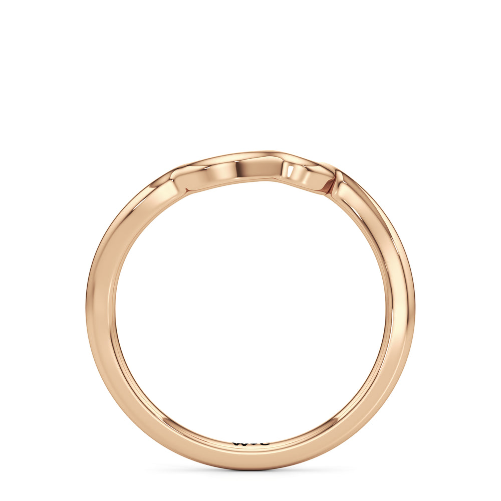 The Lottie Wedding Band with 18KT Rose Gold Cut Diamond in 14KT Rose Gold view 5
