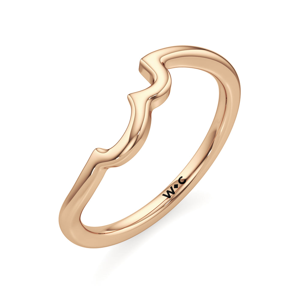 The Lottie Wedding Band with 18KT Rose Gold Cut Diamond in 14KT Rose Gold view 6
