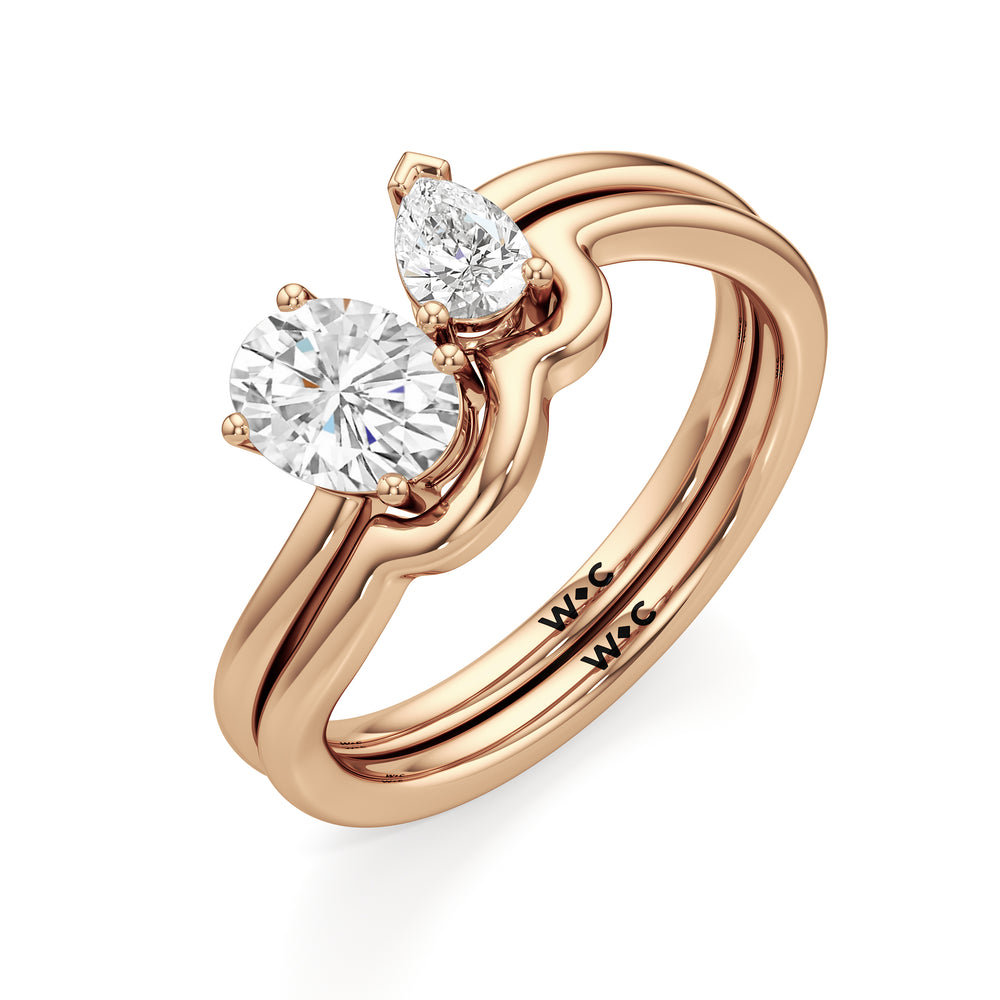 shape Cut The Lottie Engagement Ring with Lab Grown Diamond in 14KT Rose Gold view 4
