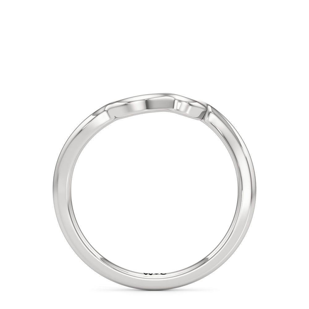 The Lottie Wedding Band with Platinum Cut Diamond in 14KT Platinum view 2
