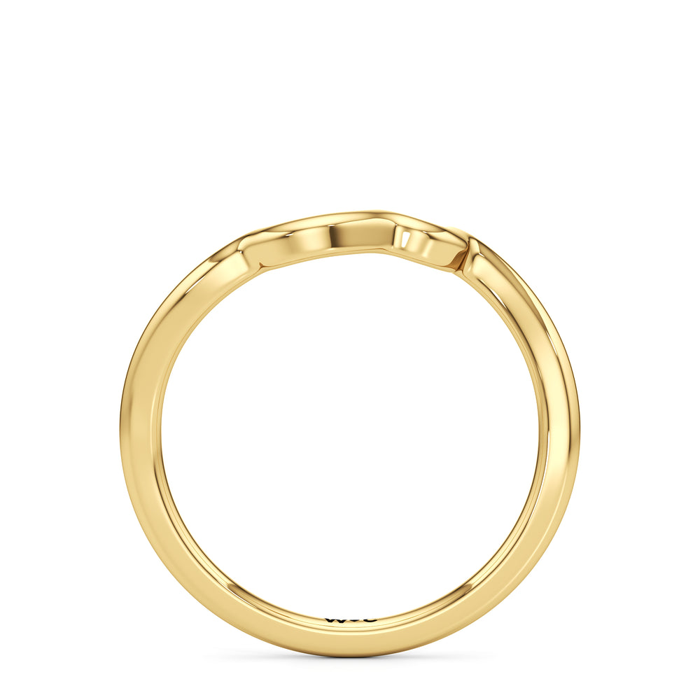 The Lottie Wedding Band with 18KT Rose Gold Cut Diamond in 14KT Rose Gold view 4
