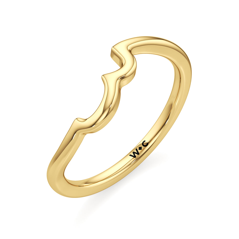 The Lottie Wedding Band with 18KT Rose Gold Cut Diamond in 14KT Rose Gold view 2
