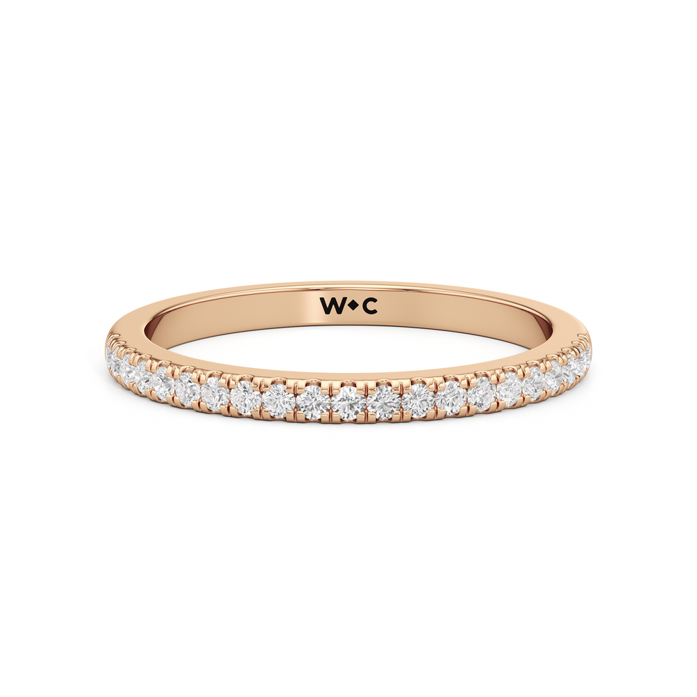 The Ainsley Diamond Wedding Band with 18KT Rose Gold Cut Diamond in 14KT Rose Gold view 1
