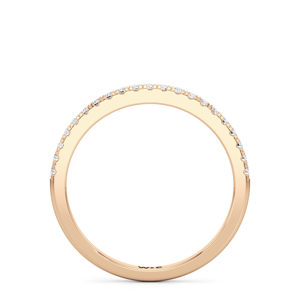 The Ainsley Diamond Wedding Band with 18KT Rose Gold Cut Diamond in 14KT Rose Gold view 2
