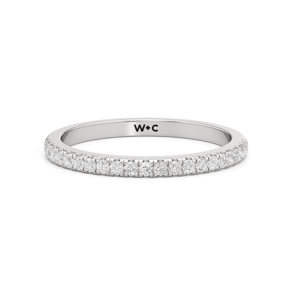 The Ainsley Diamond Wedding Band with Platinum Cut Diamond in 14KT Platinum view 1

