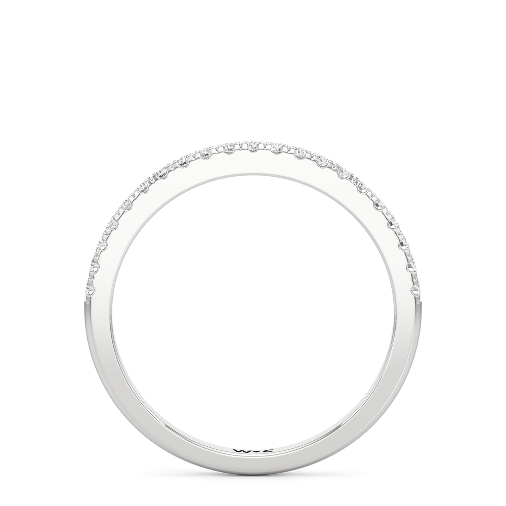 The Ainsley Diamond Wedding Band with Platinum Cut Diamond in 14KT Platinum view 2
