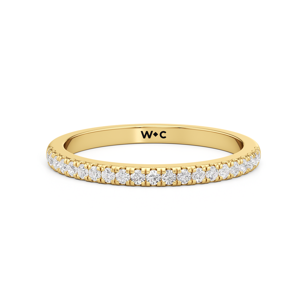 The Ainsley Diamond Wedding Band with 18KT Yellow Gold Cut Diamond in 14KT Yellow Gold view 1
