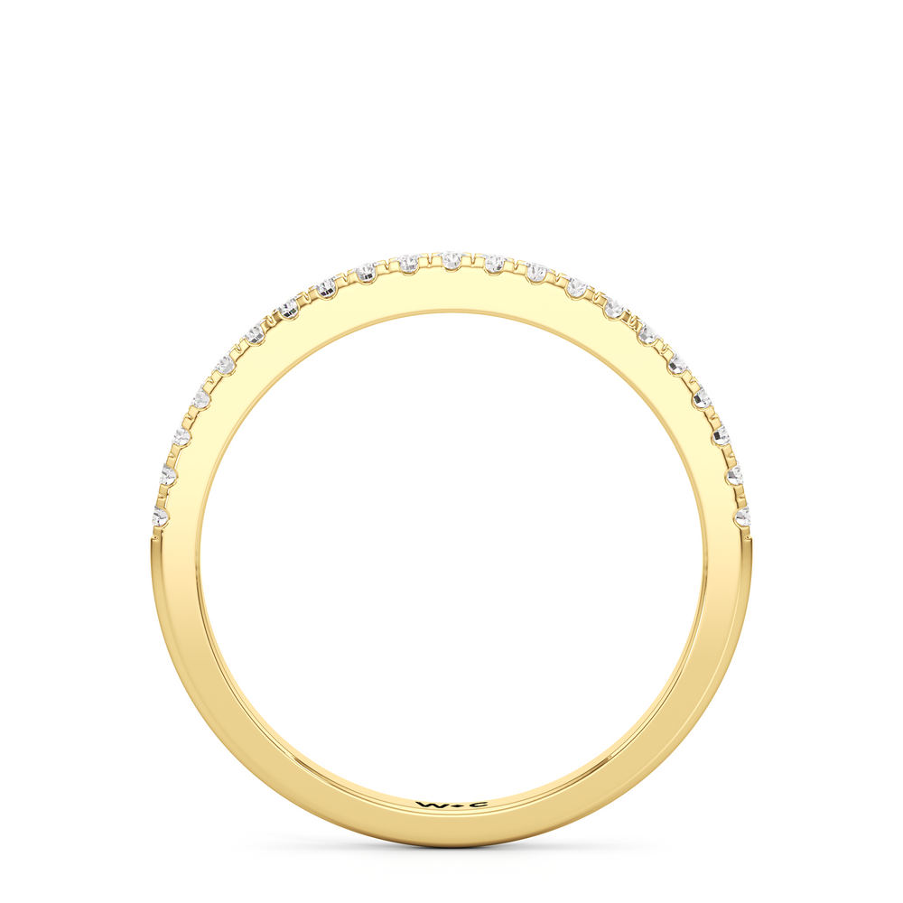 The Ainsley Diamond Wedding Band with 18KT Yellow Gold Cut Diamond in 14KT Yellow Gold view 2
