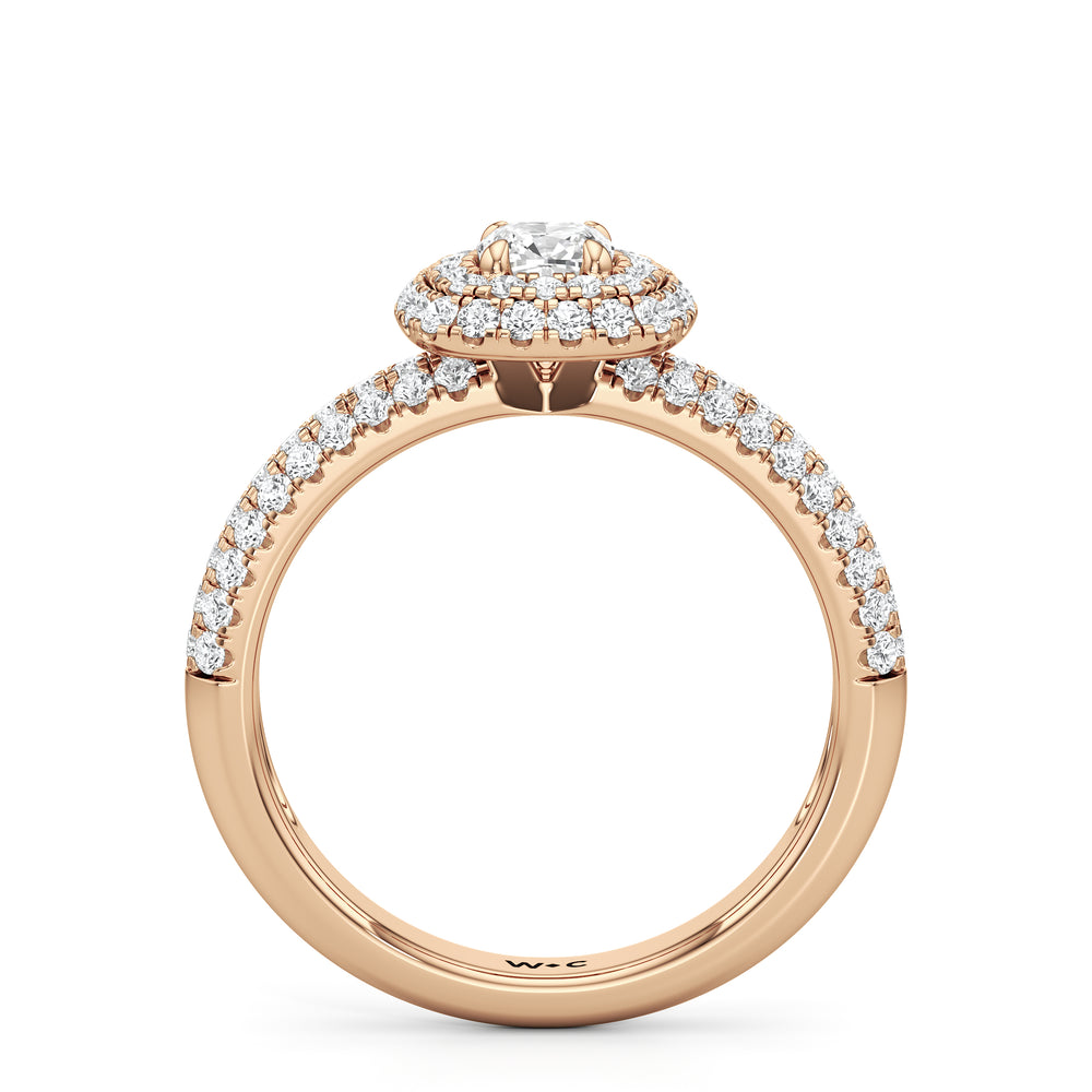 The Ainsley Engagement Ring with Cushion Cut Diamond in 14KT Rose Gold view 2
