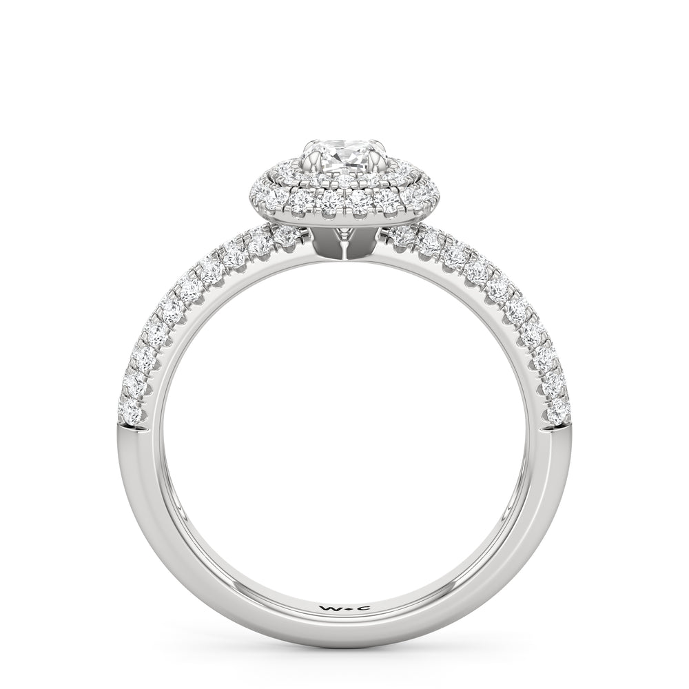 The Ainsley Engagement Ring with Cushion Cut Diamond in 14KT Platinum view 2
