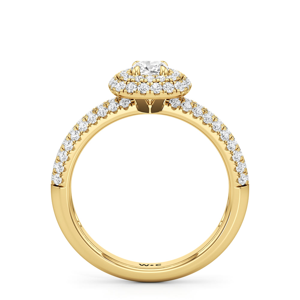 The Ainsley Engagement Ring with Cushion Cut Diamond in 14KT Yellow Gold view 2
