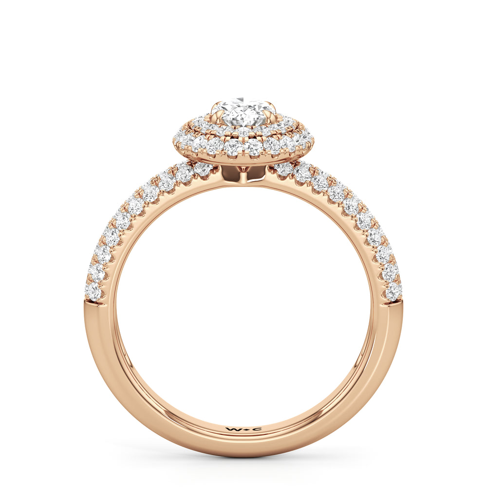 The Ainsley Engagement Ring with Oval Cut Diamond in 14KT Rose Gold view 2

