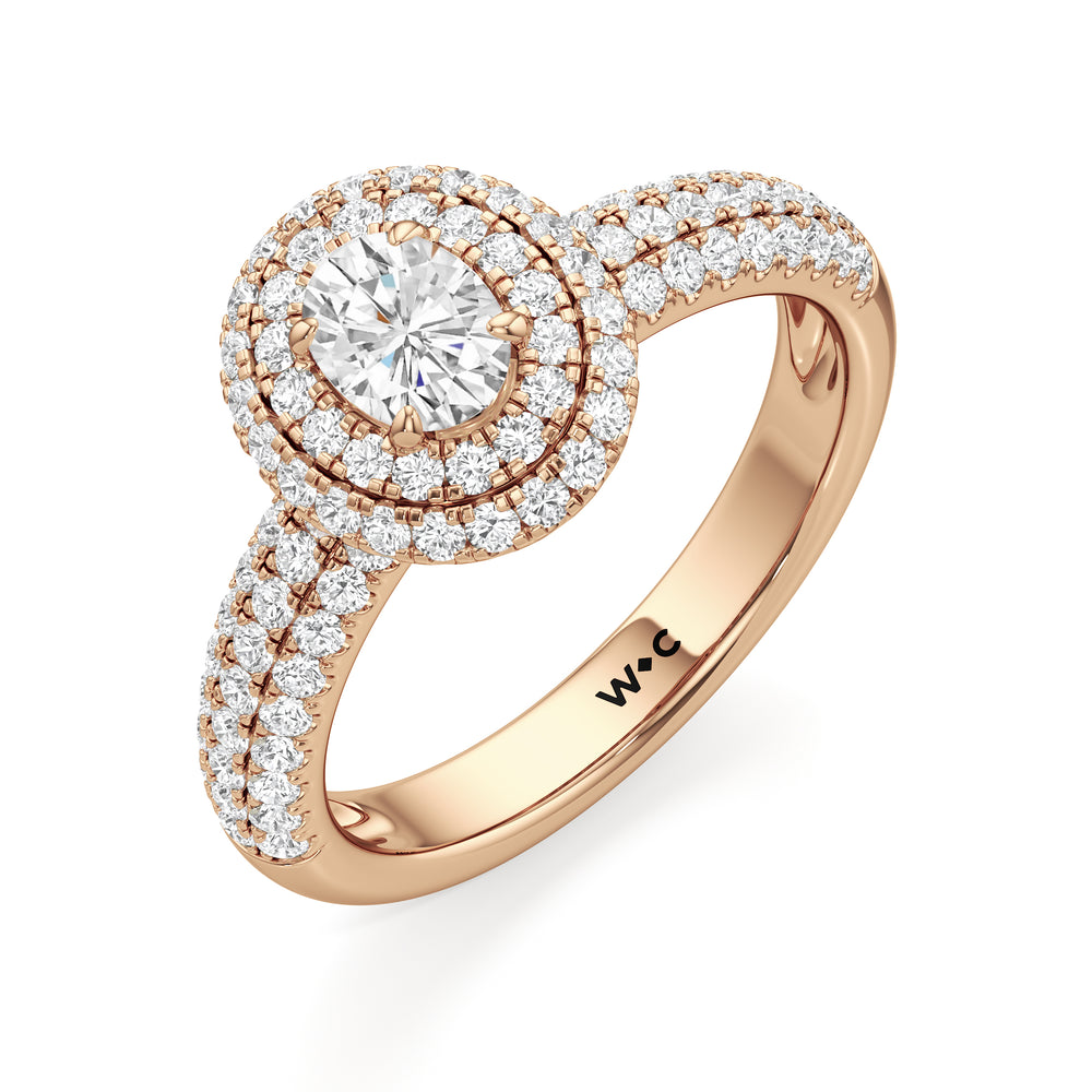 The Ainsley Engagement Ring with Oval Cut Diamond in 14KT Rose Gold view 3
